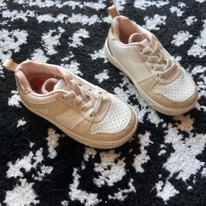 Carter's Gold and White Sneakers with Breathable Mesh